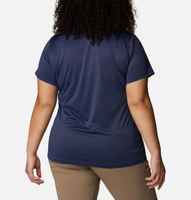Women's Columbia Hike Short Sleeve Crew T Shirts Navy | Plus Size CA-L648L